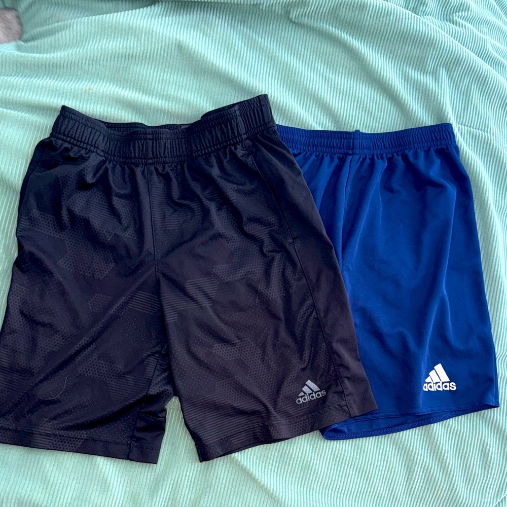 Adidas Boys Dual Pack Black and Navy Shorts - XL